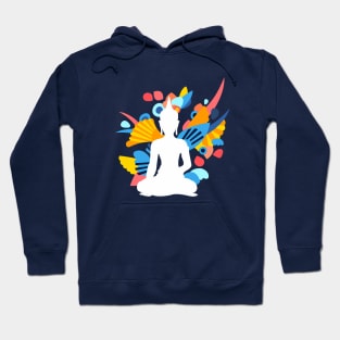 White Budda with Colorful Energy Hoodie